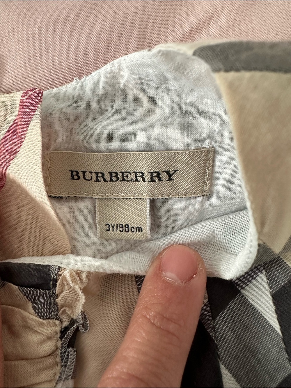 Authentic Burberry Beige Plaid Sleeveless Dress with Black & Red Checks - Picture 4 of 5